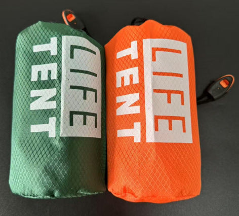 Outdoor camping portable aluminum triangle tent disaster relief camping adventure simple sleeping bag warm first aid blanket raincoat