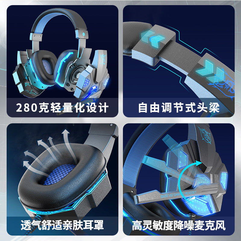 Cross-border dedicated ear + wired laptop special headset game e-sports headset factory wholesale