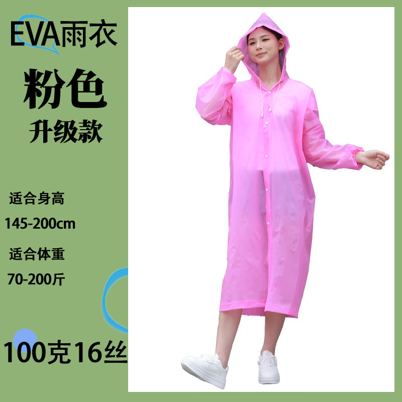 Raincoat long integrated full body protection rainstorm transparent adult children travel outdoor thickened EVA poncho