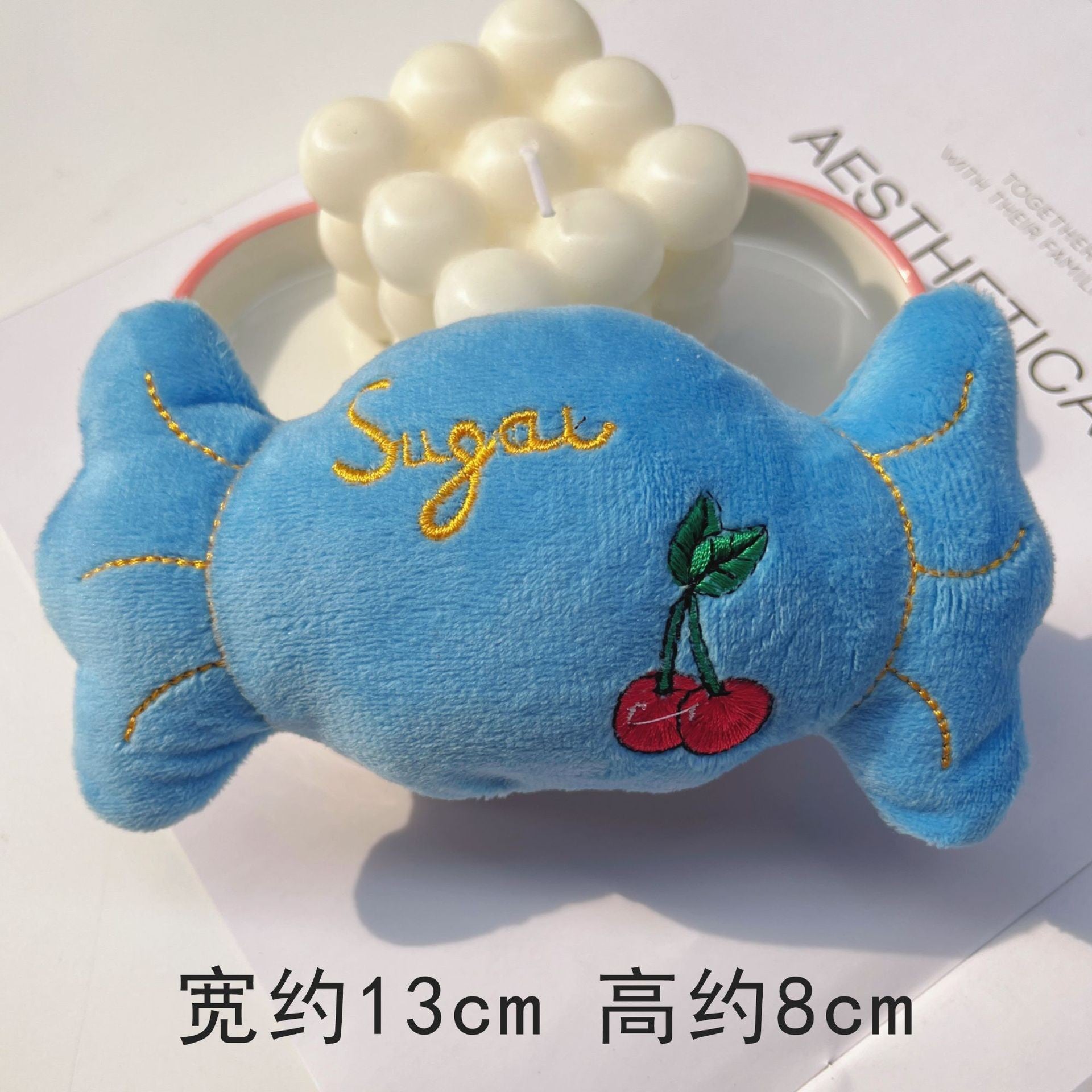 Plush dog French bulldog bite resistant ball rope sounding toy fruit cartoon animal cat cat pet supplies