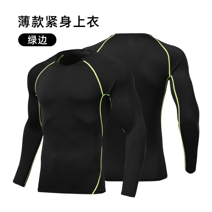 Sports tight suit, quick-drying moisture-absorbing football suit, running base, long-sleeved outdoor velvet thermal high-elastic cycling suit