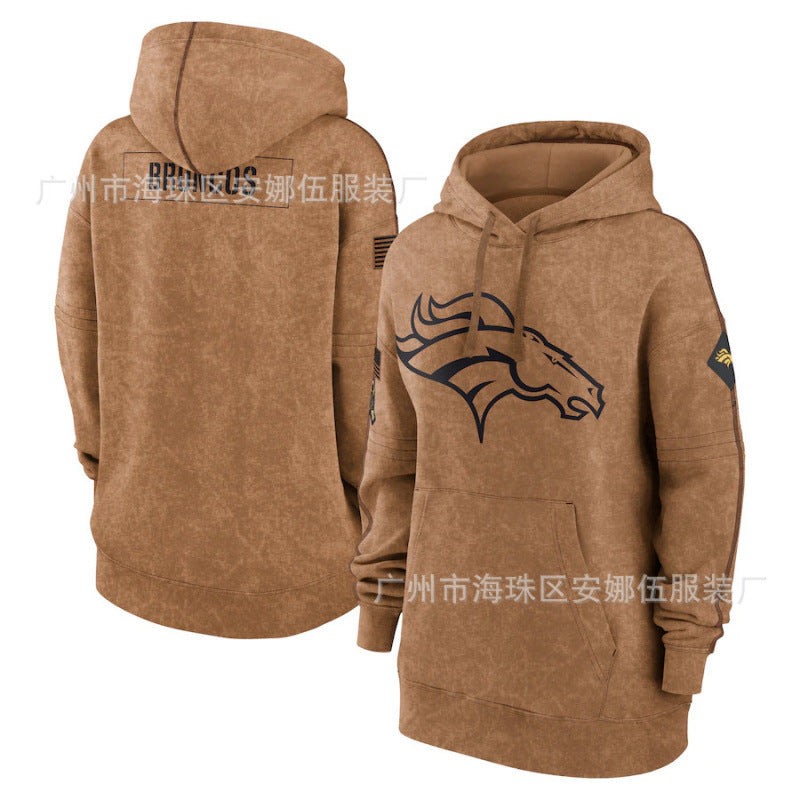 2023 new rugby women's hoodie jersey army green tribute sweater hot-pressed velvet rugby jersey