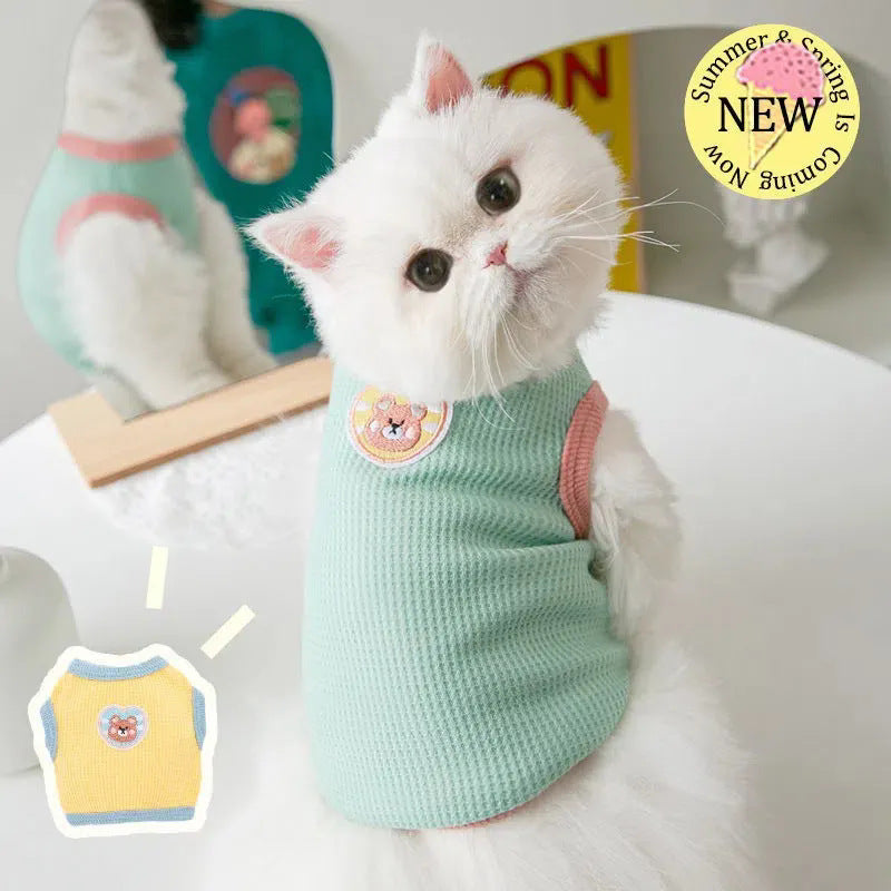 Pet clothes Spring and Autumn thin sling vest dog clothes teddy bear kitten Yorkshire Schnauzer