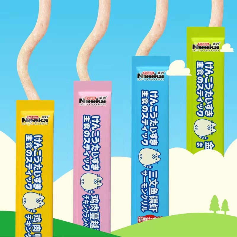 Nica cat strips full price staple food cat strips adult cat kitten cat meat puree wet food pack cat snacks 15g * 5 greedy