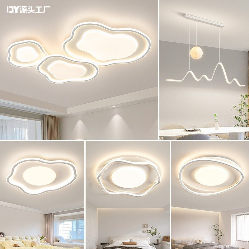 Cream wind minimalist living room main light 2025 new cloud ceiling light intelligent eye protection lighting combination whole house package