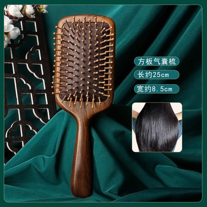 Sandalwood air cushion comb massage airbag comb head meridian wooden comb women's special long hair scalp home massage comb