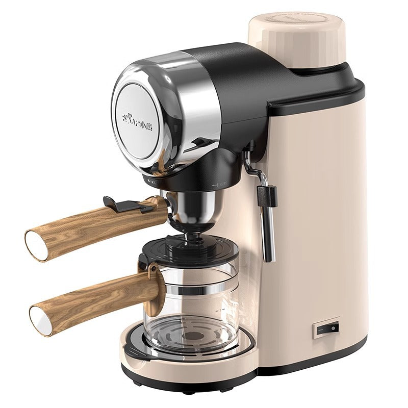 Bear coffee machine household small Italian semi-automatic office all-in-one machine American hand grinding coffee pot