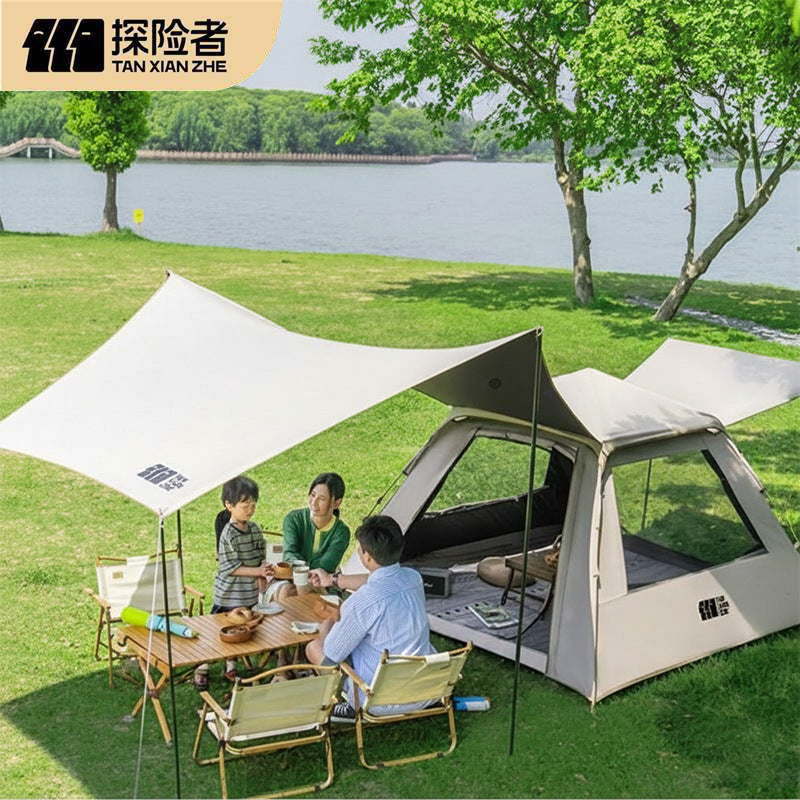 Explorer tent outdoor camping overnight portable folding canopy 2-in-1 camping full set of equipment fully automatic