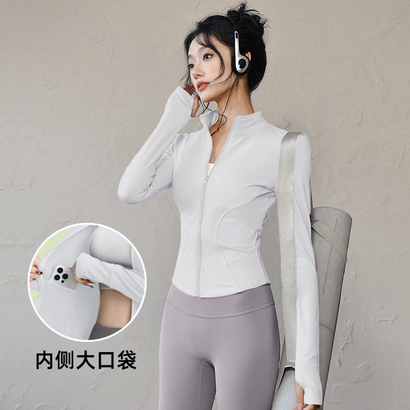 Giant Skinny Jacket Women's Lulu Yoga Suit Top Quick Drying Outdoor Sports Running Pilates Fitness Suit