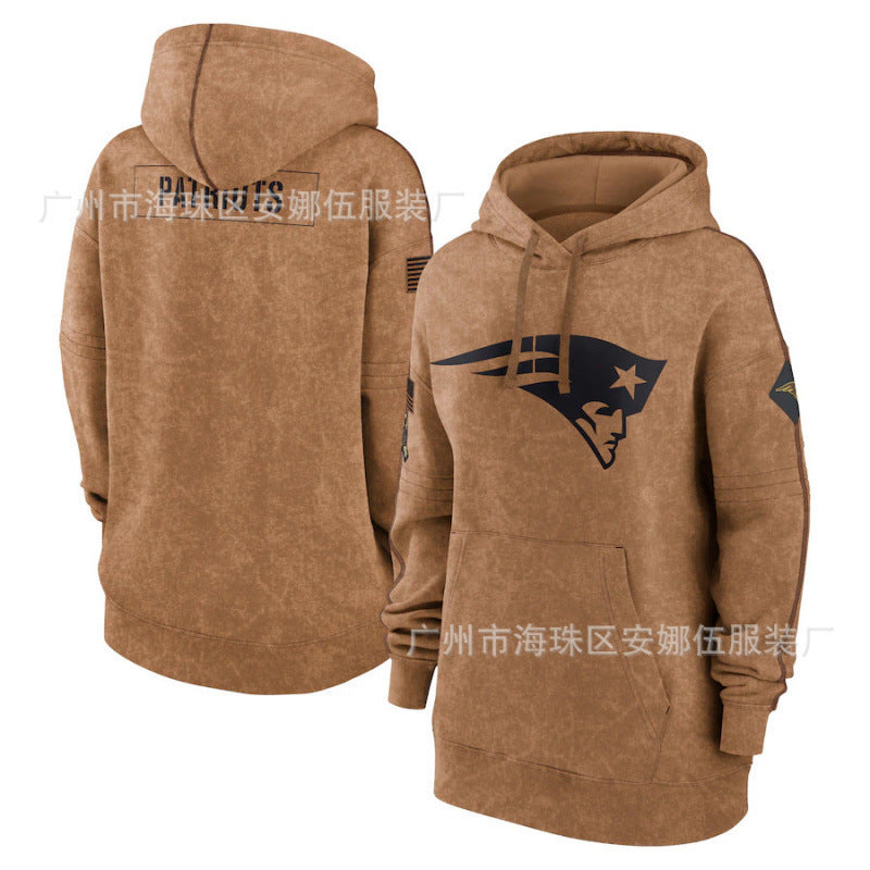 2023 new rugby women's hoodie jersey army green tribute sweater hot-pressed velvet rugby jersey