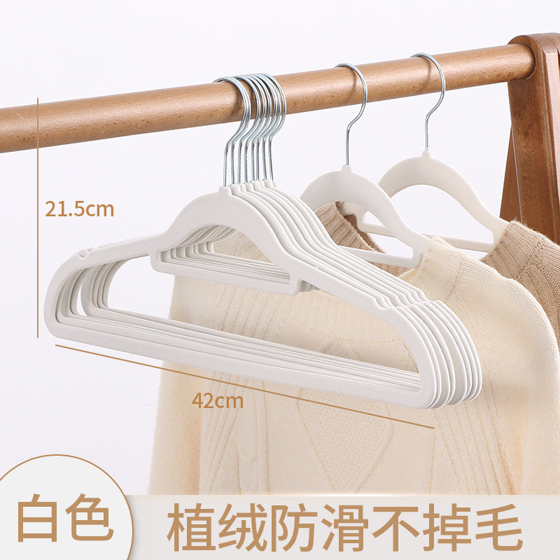 Newly upgraded semicircular flocking hanger, home non-slip thickened clothing support, anti-shoulder angle, essential artifact for home storage