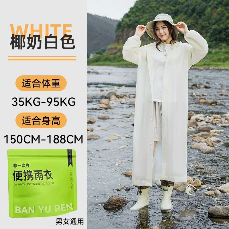 Manufacturer spot eva non-disposable raincoat adult average size long concert travel portable thickened poncho