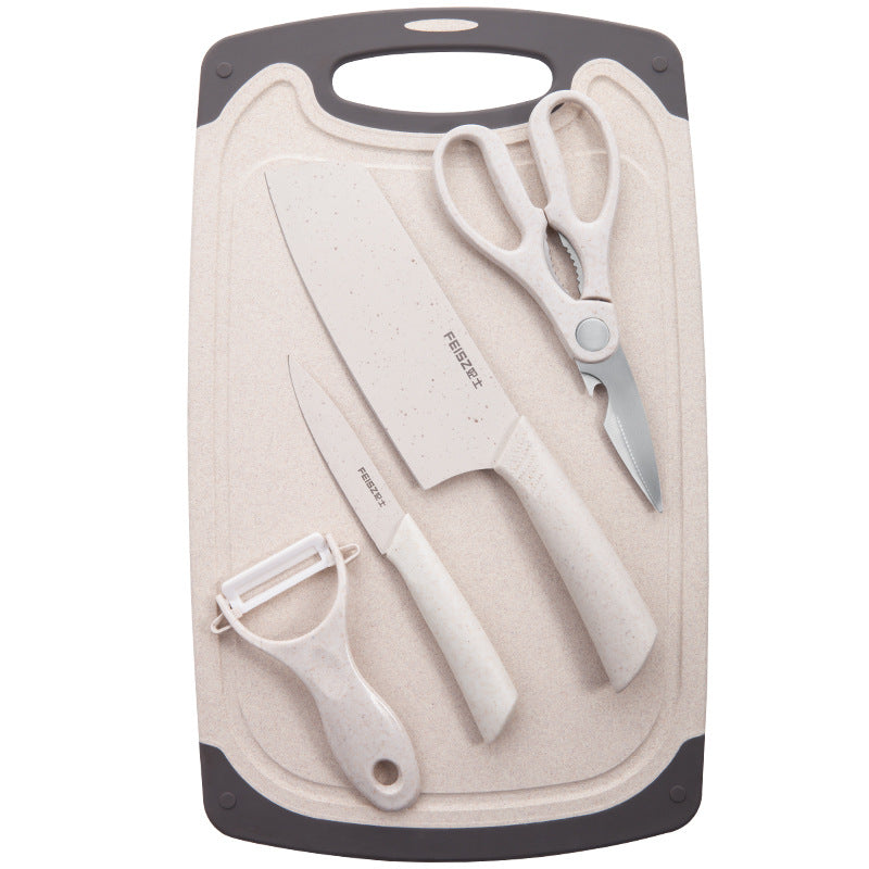 Kitchen knives, cutting board set, kitchen utensils, household kitchen knives, cutting board combination, fruit knives, full set of baby food supplements