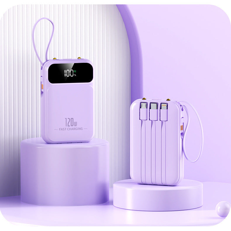 Mobile phone power bank 3C certification 20000mAh super fast charging large capacity mini portable with cable mobile power supply