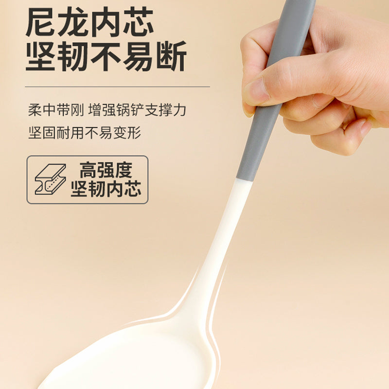 Off-white silicone spatula household non-stick pan special high temperature resistant cooking spoon shovel food grade kitchen utensils set