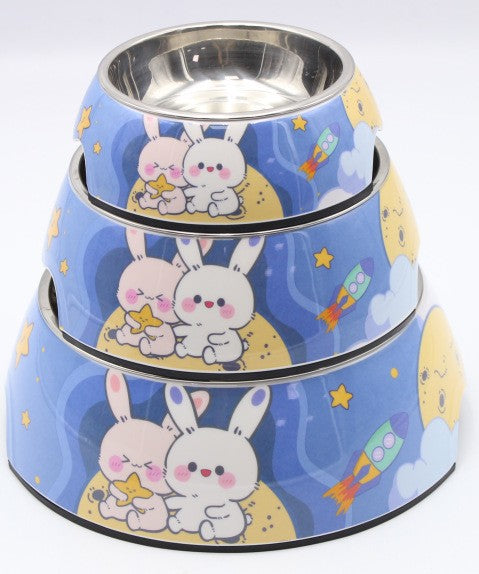 Dog bowl care, pet cervical spine anti-knock, food grade imitation porcelain, universal for cats and dogs, increased capacity, oblique mouth leak-proof