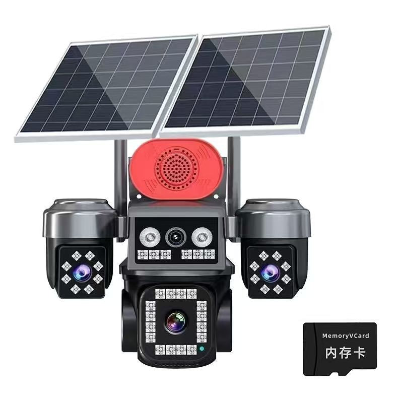 AOV solar 4G free recharge four eye camera 8 million ultra high definition waterproof no electricity no network night vision monitoring