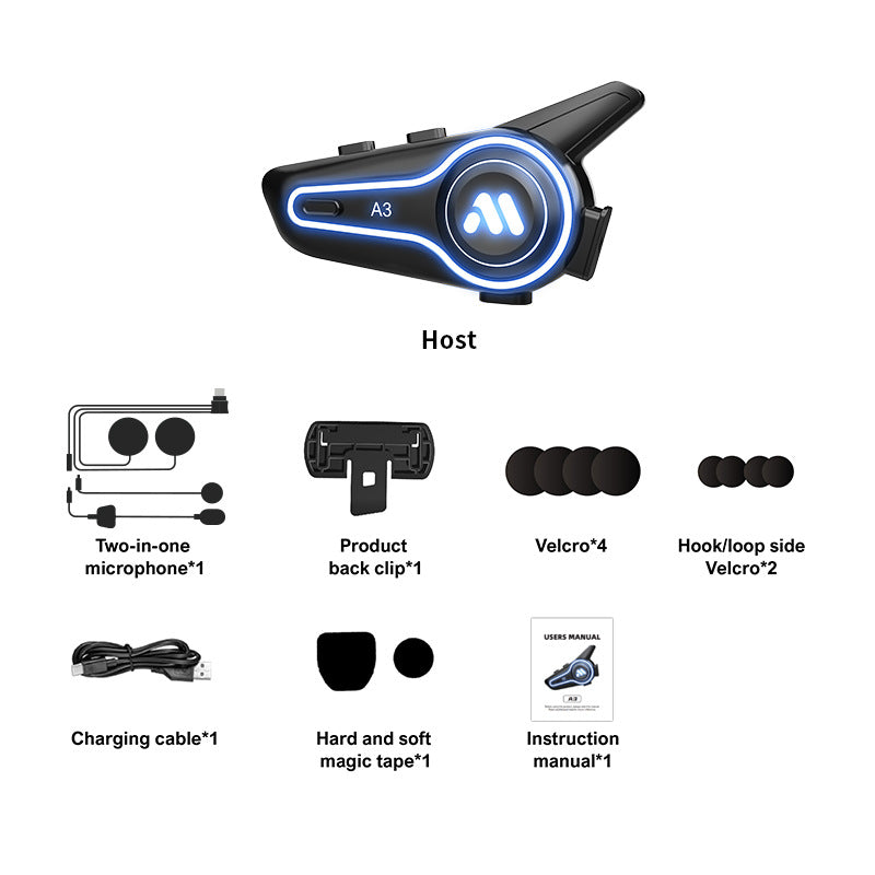 New A3 and A3PRO helmet bluetooth bluetooth headset motorcycle integrated locomotive waterproof takeaway headset