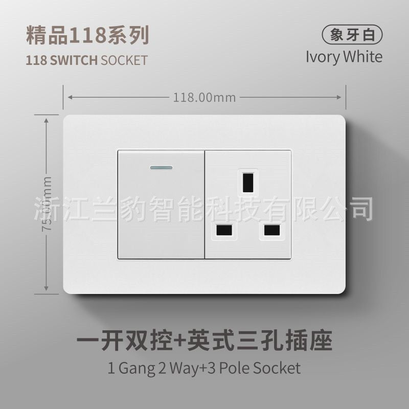 Thai American standard socket panel 118 type switch Italian American standard six-hole USB wall international multi-function three-hole Europe