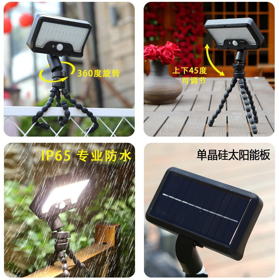 Cross-border custom octopus solar light outdoor clip courtyard street light household wall light induction waterproof lighting