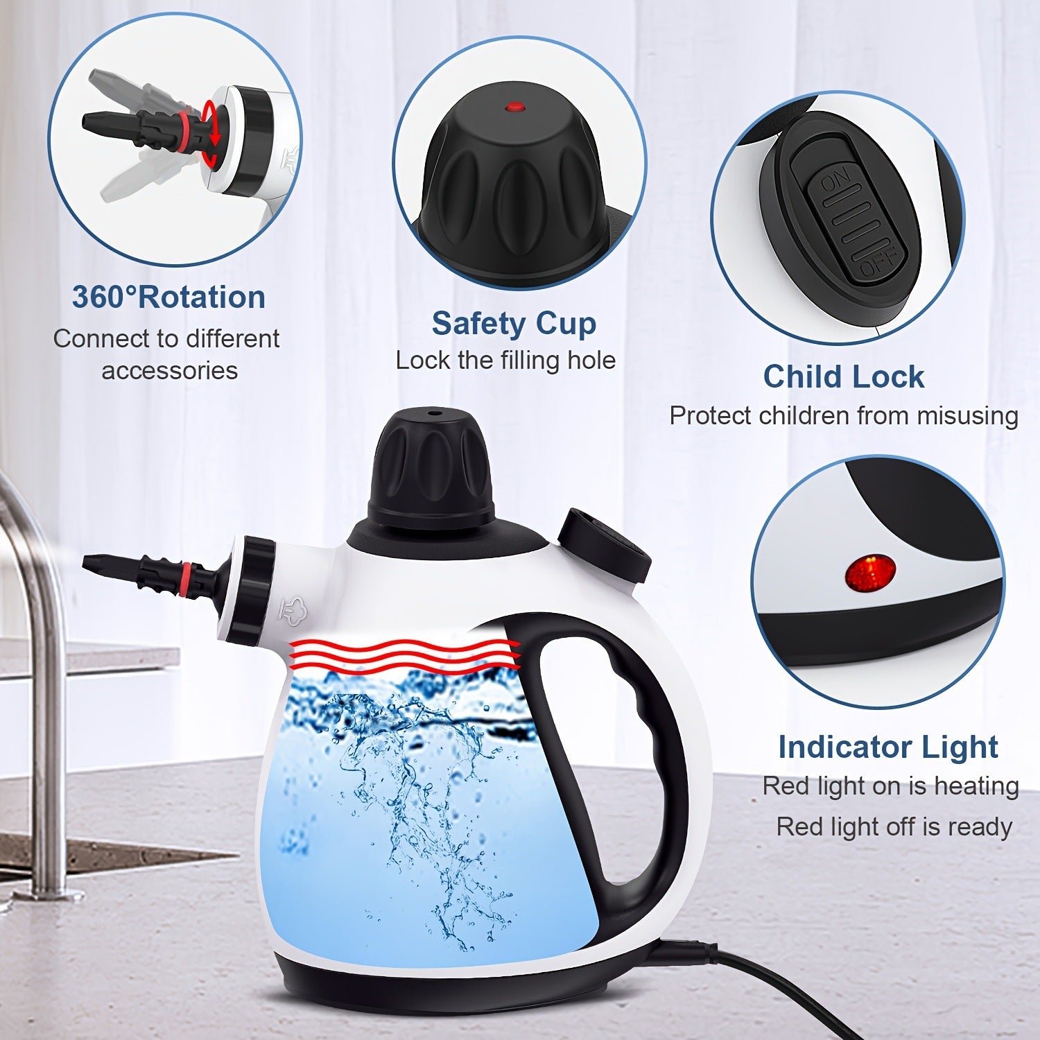 High temperature and high pressure steam cleaner Household small multi-functional kitchen oil removal and disinfection range hood cleaning machine
