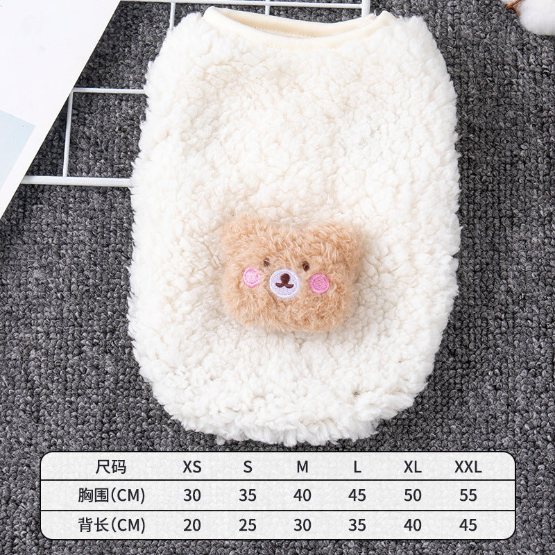 Supersmall kitten puppy dog clothes teddy puppy teacup dog newborn full moon autumn and winter milk dog milk cat vest