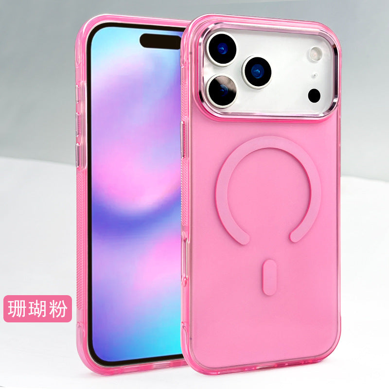 Applicable to Apple 17promax mobile phone case matte transparent iphone17Pro high-end magnetic mobile phone case