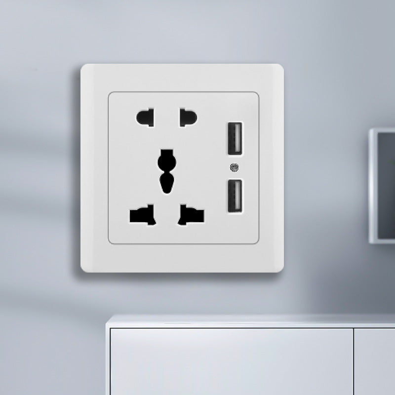 Manufacturer Wholesale Engineering Switch Socket Type 86 Wall Switch Panel Open Double Control Five Hole Sitting Plug Plug