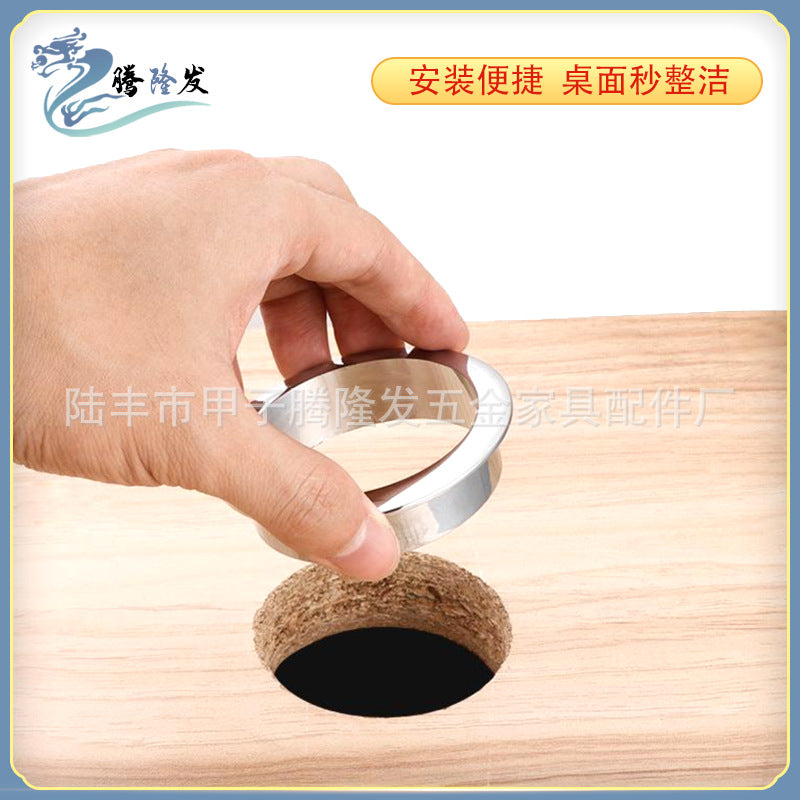 Tenglongfa Hardware, Computer Desk Plastic Threading Hole Cover Desktop Wire Box Hole Tracking Opening Hole Cover Round