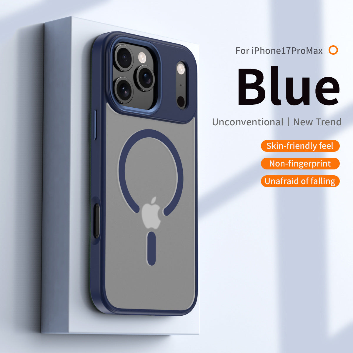 Skin-sensitive magnetic case is suitable for iPhone17propromax mobile phone case, transparent and anti-drop Apple 16Pro protective case.
