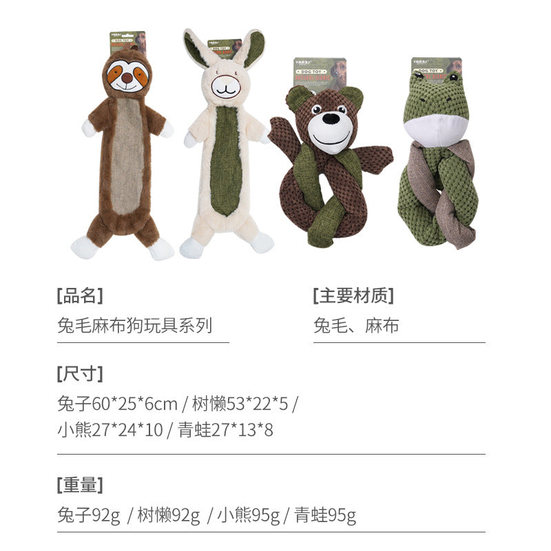 Amazon dog sound toy self-hi to relieve boredom, molar teeth, bite-resistant rabbit plush medium and large dog pet products