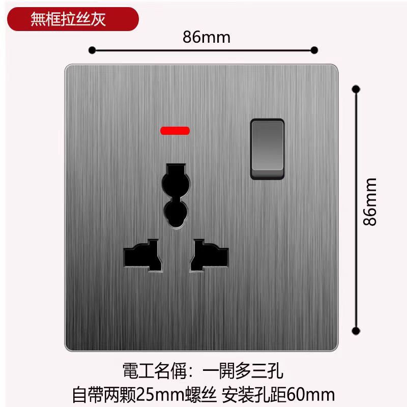 British standard 13a socket usb wall power source home dark gray pull panel British imperial foreign trade
