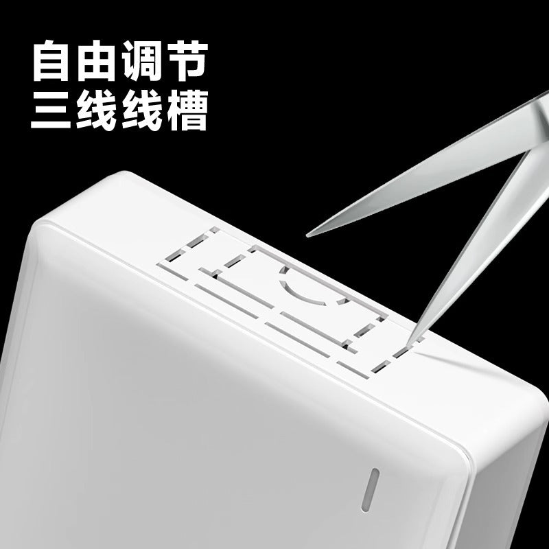 International Electrician 86 White Surface Switch Socket Panel Household Wall Open Wire Box Power Supply One Open Five Hole Single Control