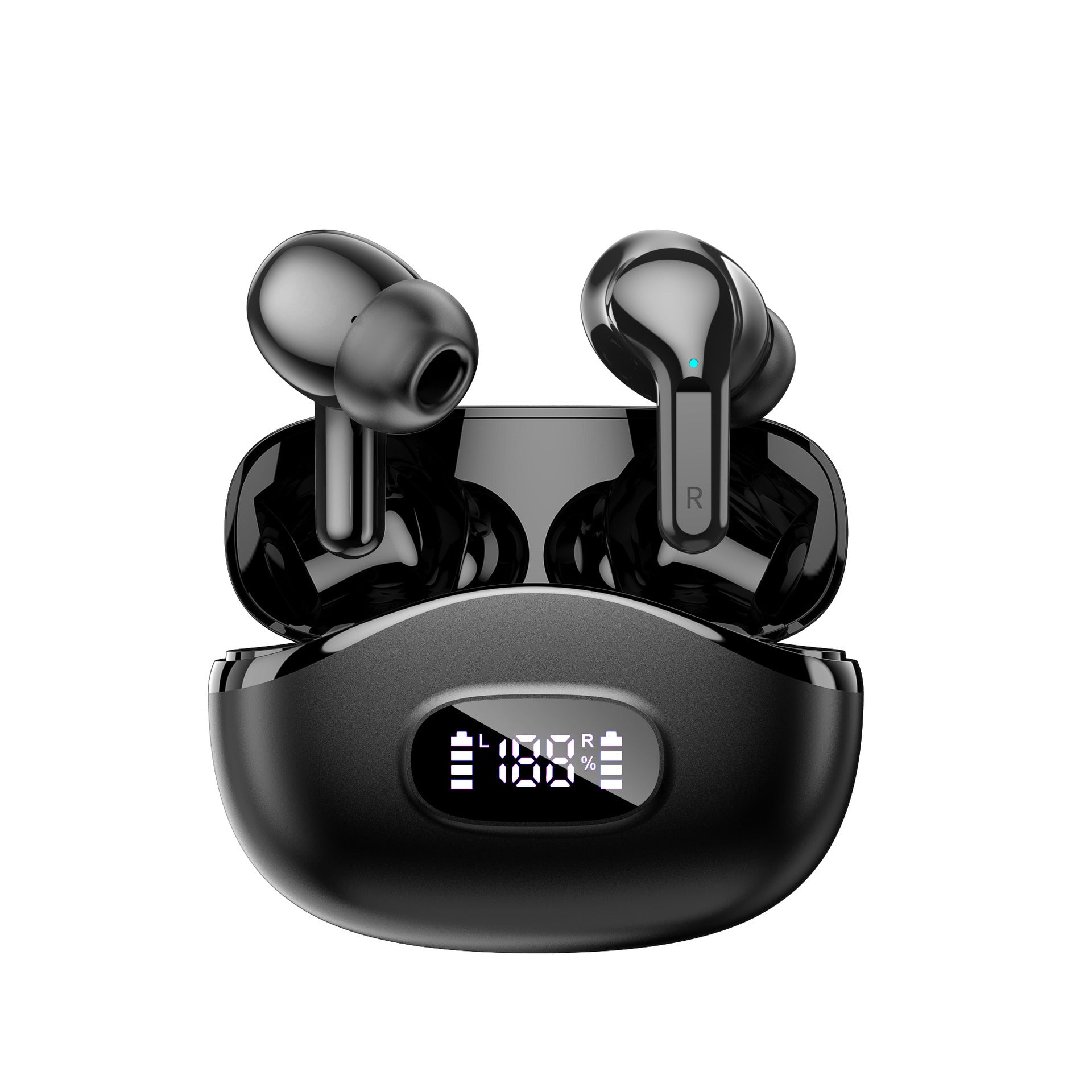 Customized cross-border factory private model new tws bluetooth headset, dual three-dimensional intelligent digital display noise reduction wireless in-ear type