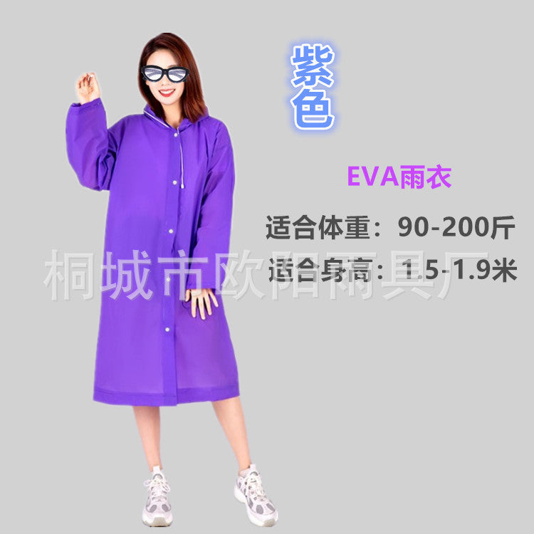Foreign trade manufacturers non-disposable raincoat EVA adult thickened raincoat 100g travel light poncho wholesale