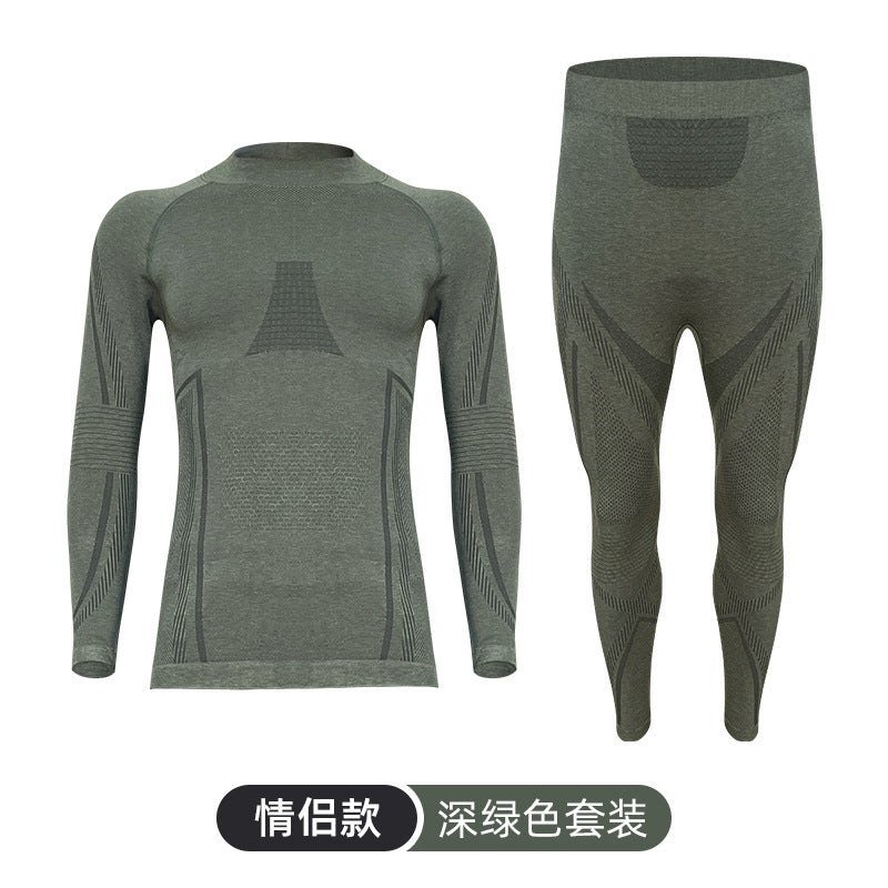 Outdoor mountaineering merino wool quick-drying underwear set men's and women's perspiration breathable sports function ski quick-drying clothes