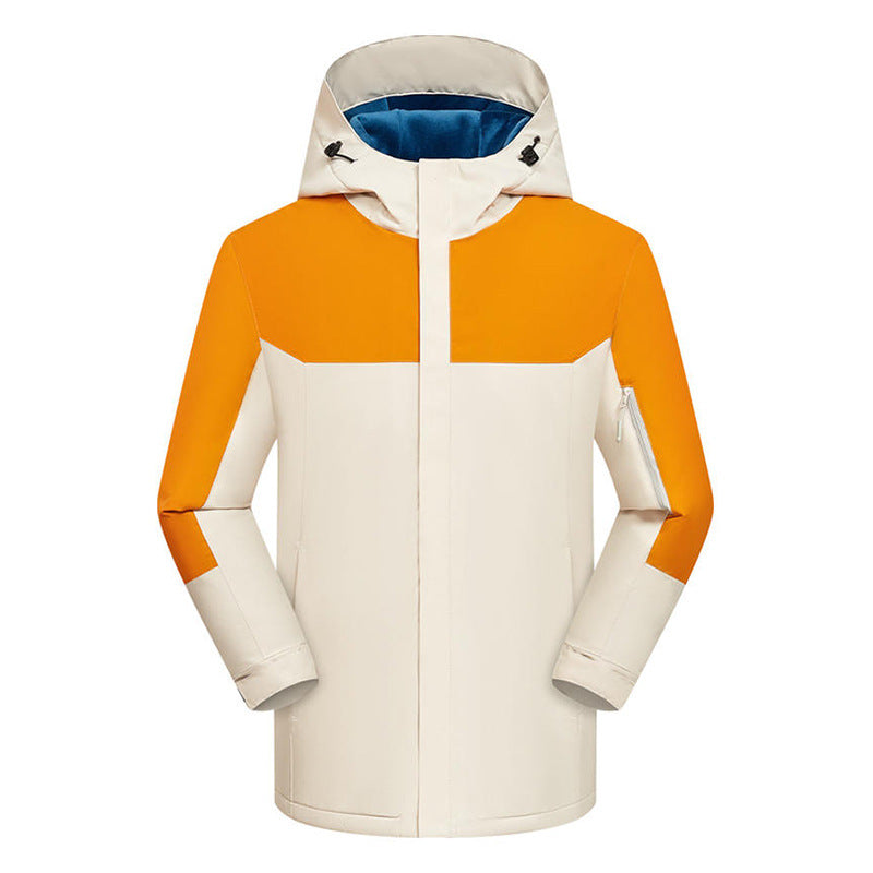 3-in-1 jacket custom logo printing embroidery work clothes outdoor velvet two-piece set men's and women's waterproof and windproof