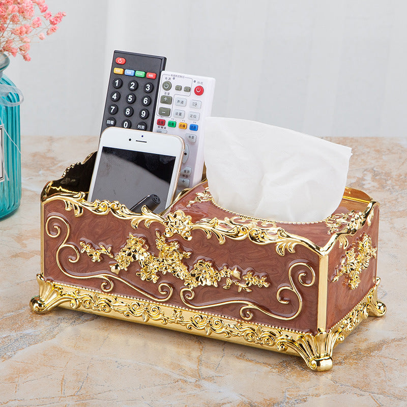 Desktop multi-functional storage box paper draw, European home living room simple, coffee table creative household napkin paper box