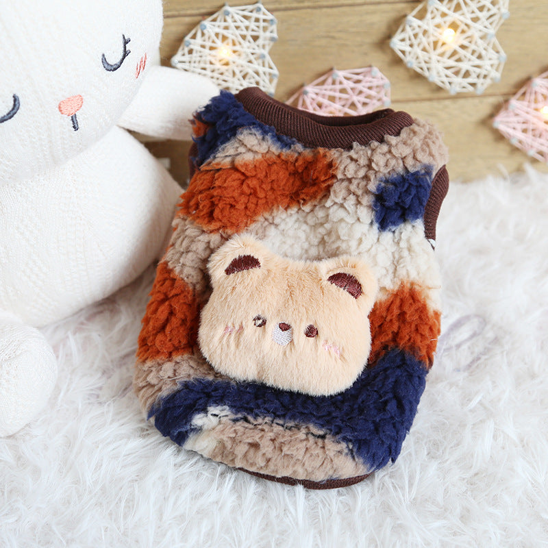 Petstyle glutinous rice dumplings milk dog clothes, cute fluffy puppy dog puppy kitten clothes, newborn cat