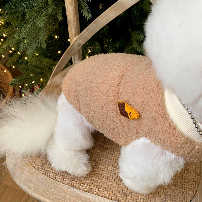 Traction puppy dog clothes winter teddy Bichon Pomeranian Schnauzer small dog pet vest autumn and winter cotton-padded clothes