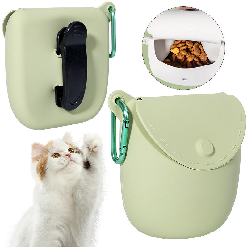 Cross-border pet snack bag, silicone dog food bag, portable dog training waist bag, dog snack bag, dog training supplies