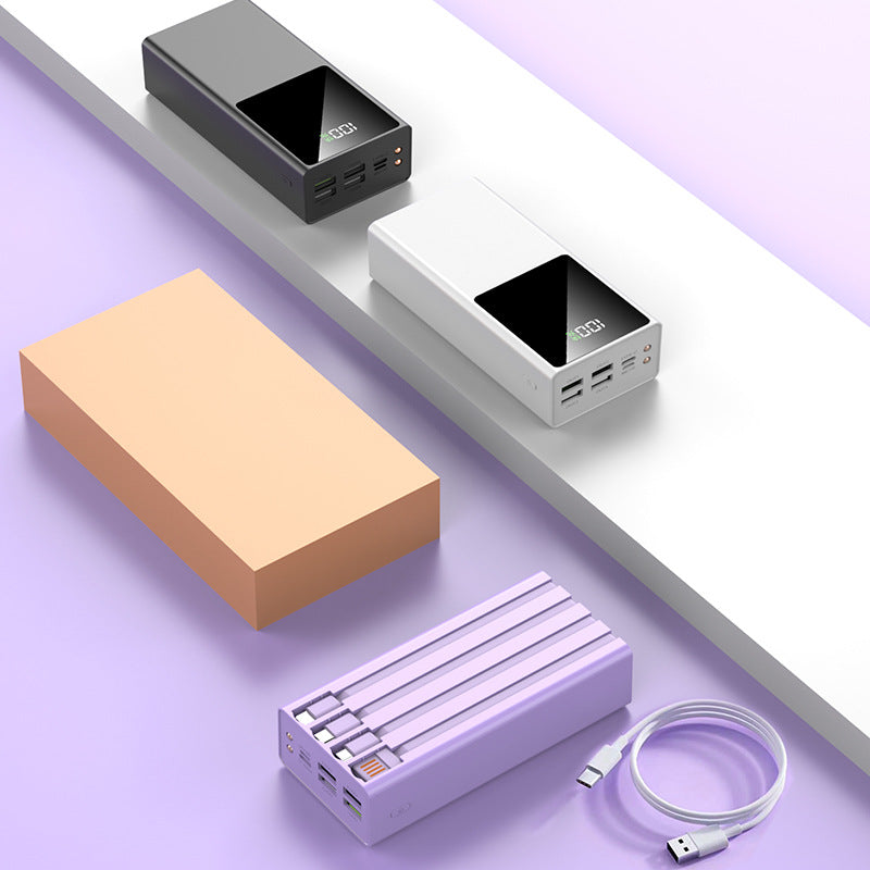 3C certified super fast charging 27000 mAh power bank with its own cable mobile power supply phablet universal customization