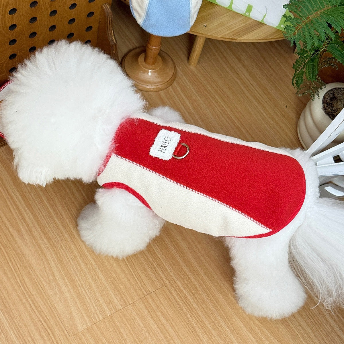 Autumn and winter new models, Japan and South Korea can be towed, velvet dogs, cats, dog clothes, double-sided fleece pullover vest