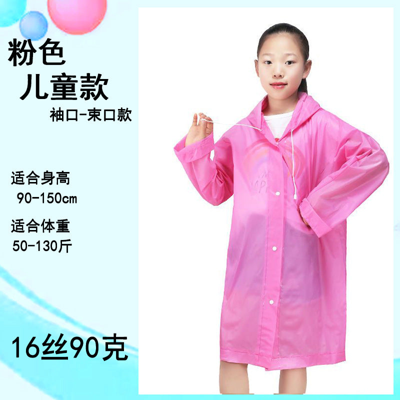 Raincoat long integrated full body protection rainstorm transparent adult children travel outdoor thickened EVA poncho
