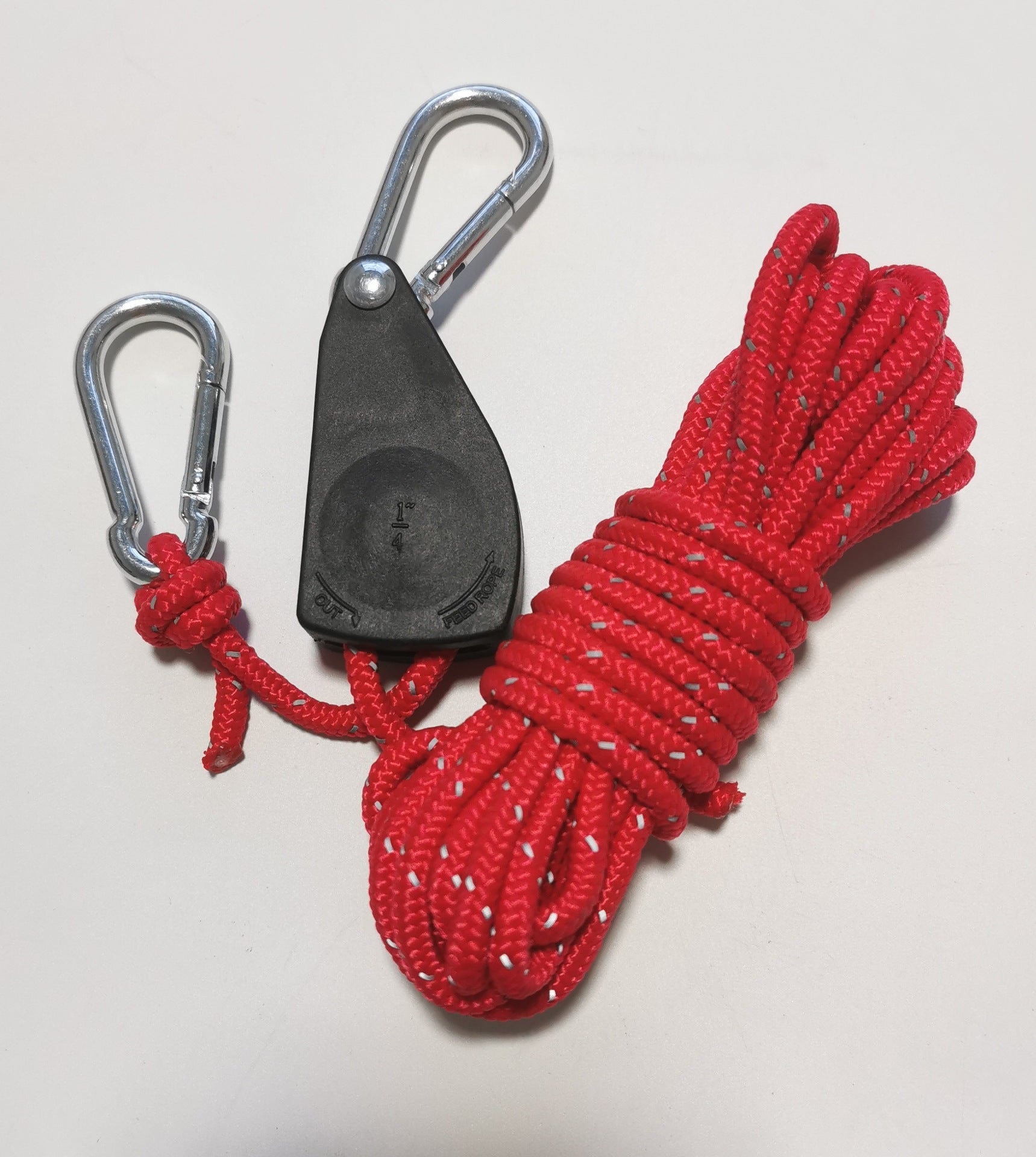 Outdoor camping canopy wind rope tent rope bold tensioner pulley buckle regulator reflective windproof rope lifting rope