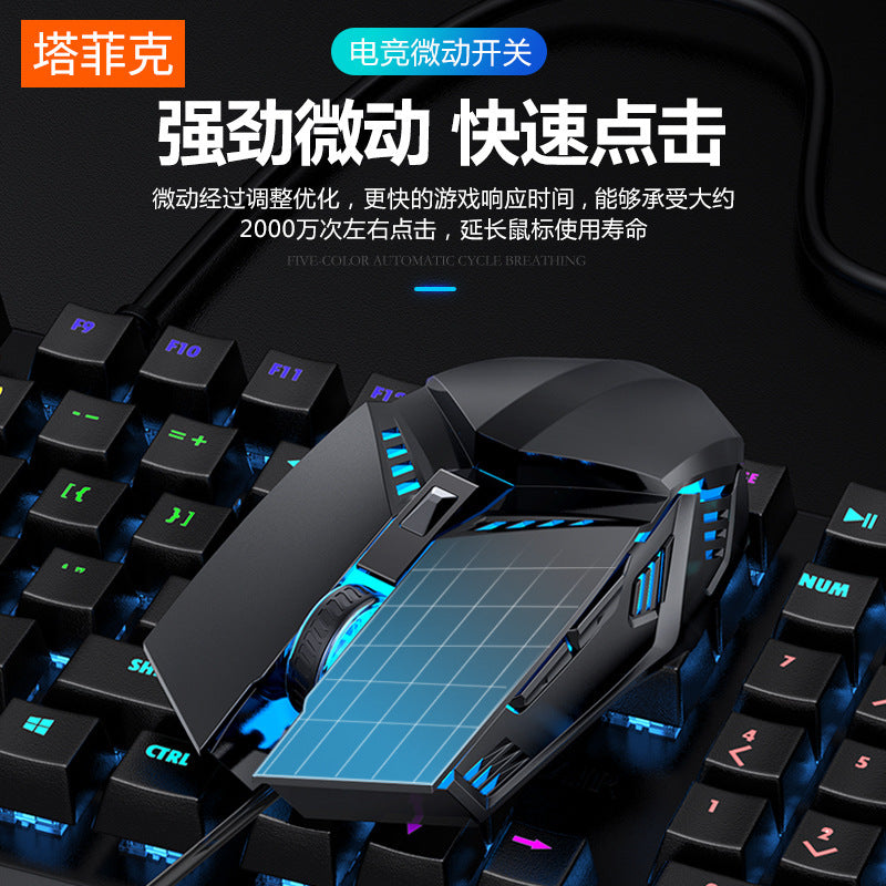 Game mouse USB wired e-sports mechanical mouse Computer accessories Office household six-button mouse Cross-border wholesale