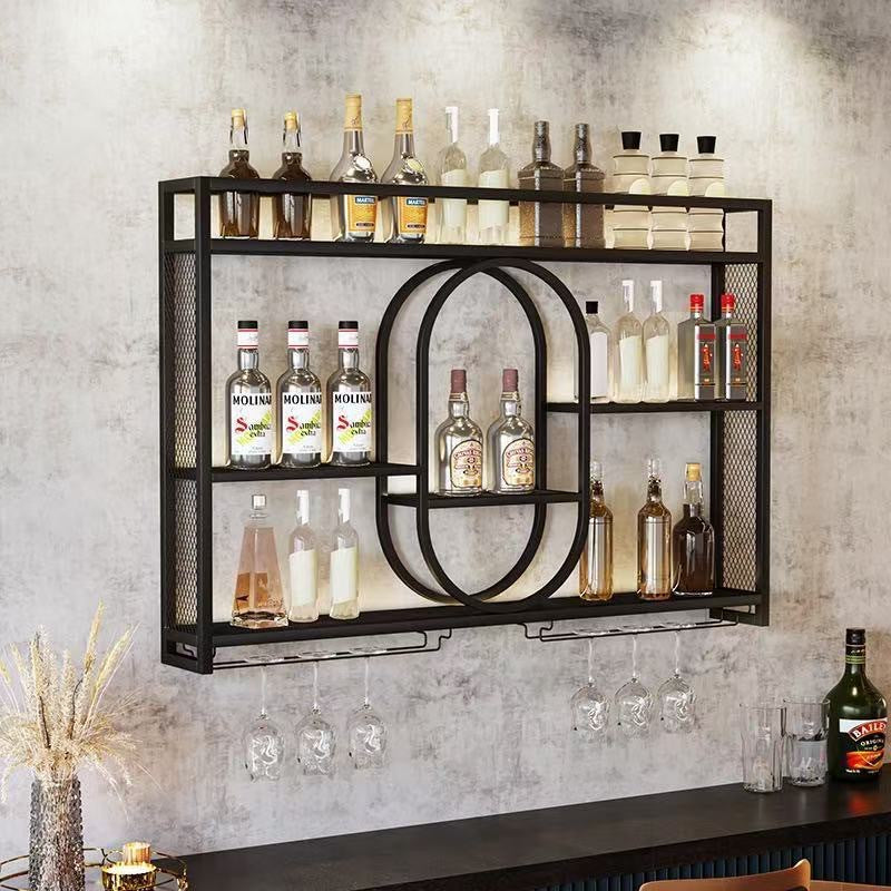 Nordic style exhibition hall wall-mounted wine cabinet bar table ornament European decorative wine bottle wine props foreign wine creative home decoration