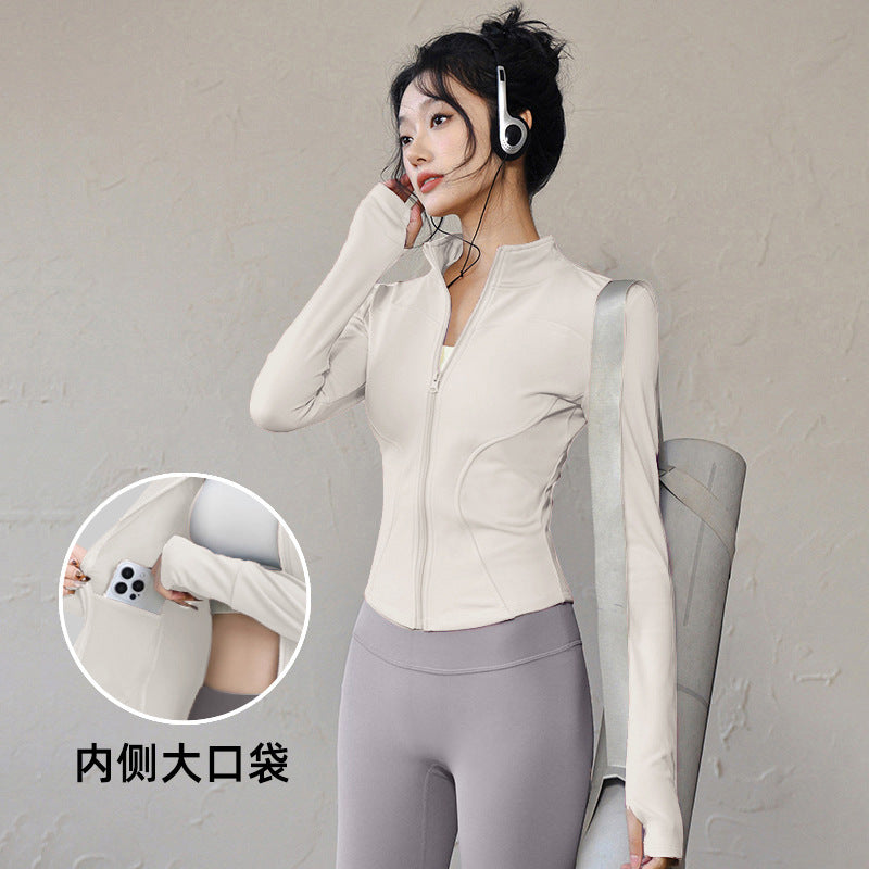 Giant Skinny Jacket Women's Lulu Yoga Suit Top Quick Drying Outdoor Sports Running Pilates Fitness Suit