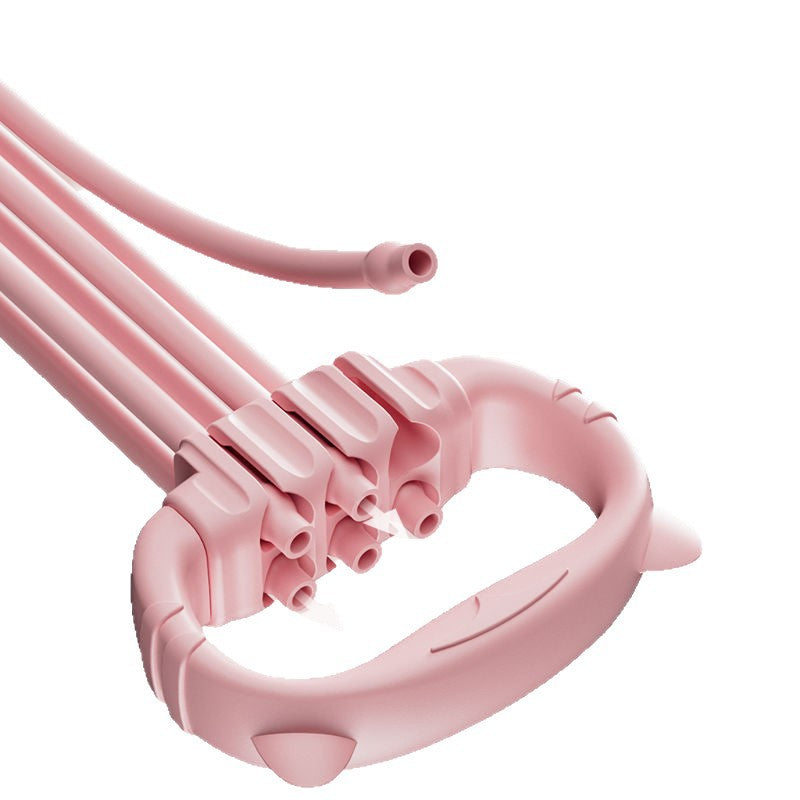 Customized 8-character 6-tube tension device, women's open shoulder and beautiful back, home yoga fitness elastic belt, open back practice, back tension rope