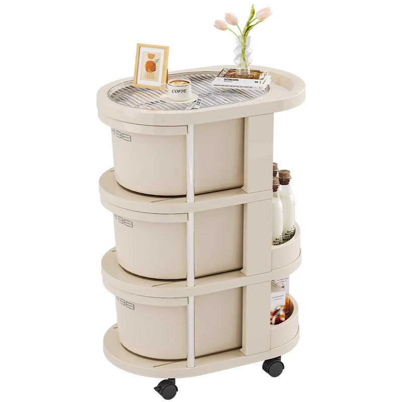 Household trolley rack Snack beverage storage rack Living room bedroom with wheels Convenient multi-layer finishing storage rack